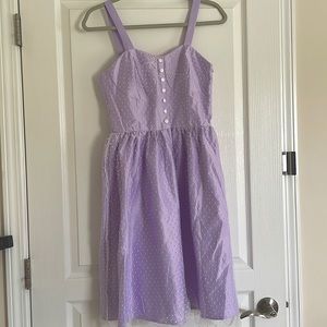 Purple Dress with White Polka Dots